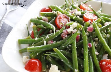 Tangy vegetarian green bean salad recipe is perfect for summer