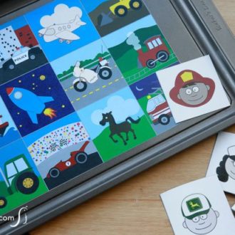 DIY kid’s magnet match game—fun and easy entertainment for the car