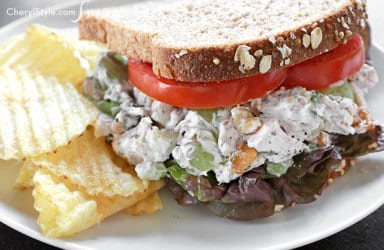 Easy recipe for tarragon chicken salad with grapes and zesty lemon