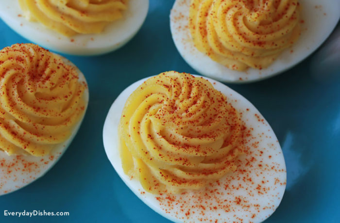 Classic deviled eggs, the perfect Easter appetizer.