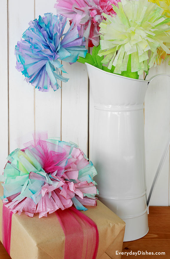 DIY paper flowers made with coffee filters