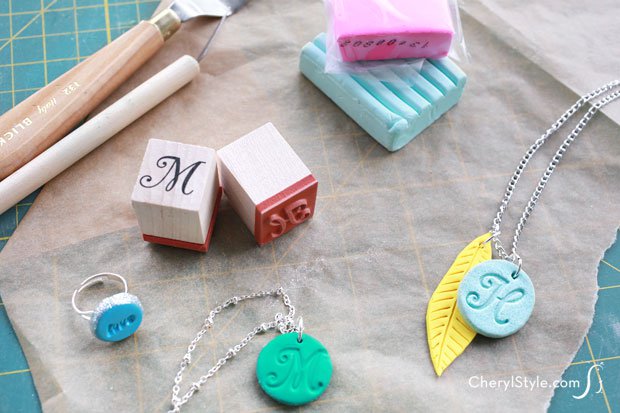 DIY polymer clay jewelry made easy with stamped designs