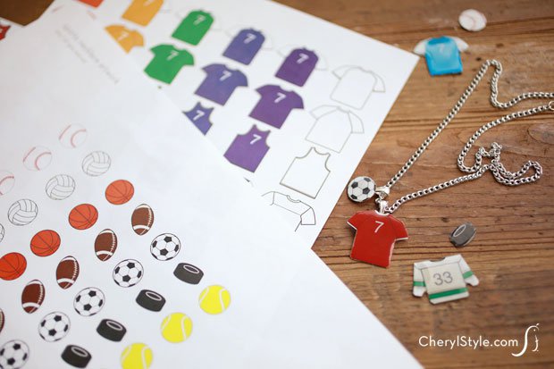 DIY sports necklace that can be personalized with fun printables