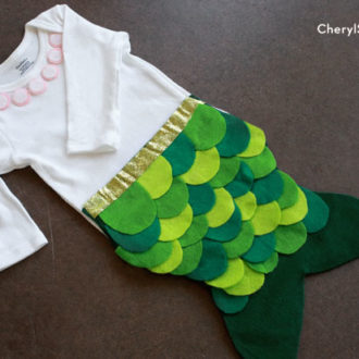 A cute DIY mermaid costume for a baby.