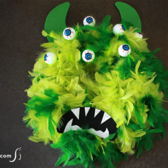 An easy DIY Halloween monster wreath