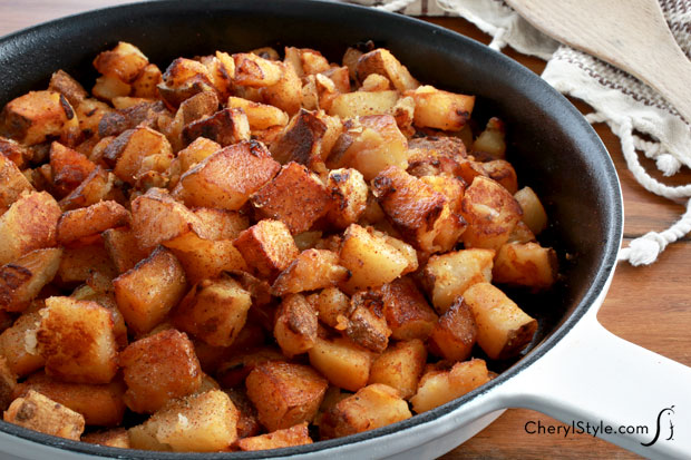 These skillet home fries are the perfect side dish for any meal!