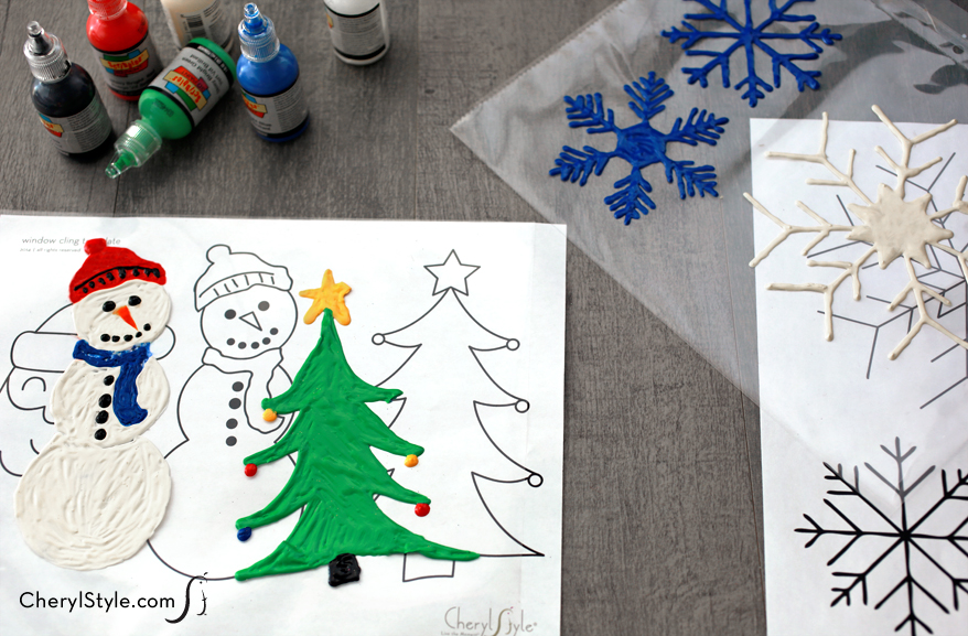 Make your own Christmas window clings with printable templates