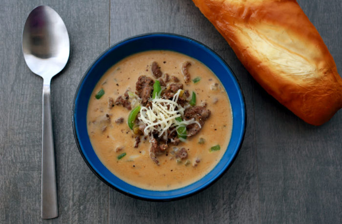 Hearty Philly cheesesteak stew