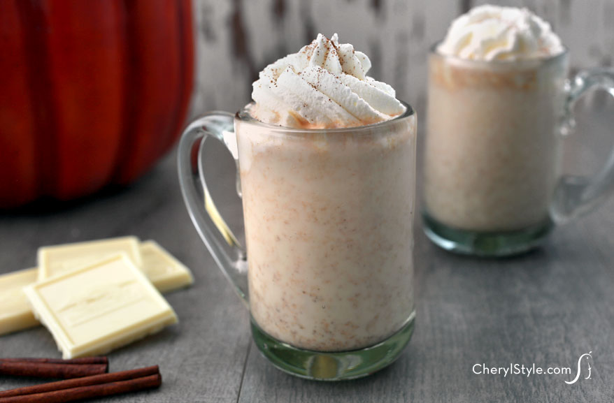 Pumpkin recipes | pumpkin spice white hot chocolate