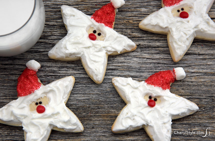 Holiday cookie recipes - Santa star sugar cookies