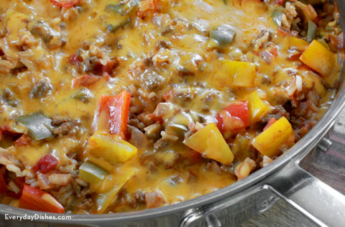 Lazy stuffed peppers, in a pot and ready to eat.