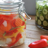 Fast and simple tangy pickled vegetables make perfect giardiniera!