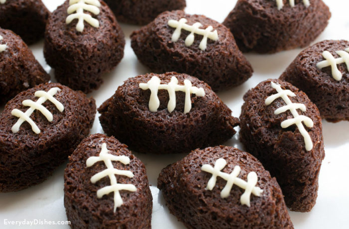Game day football brownies, to make your football party more festive.