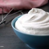 A bowl of homemade whipped cream.