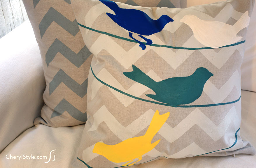 DIY stenciled pillowcase using Tulip for your home