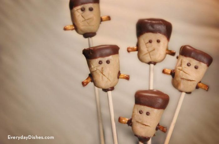 Frightful (yet adorable) Frankenstein chocolate and peanut butter buckeyes