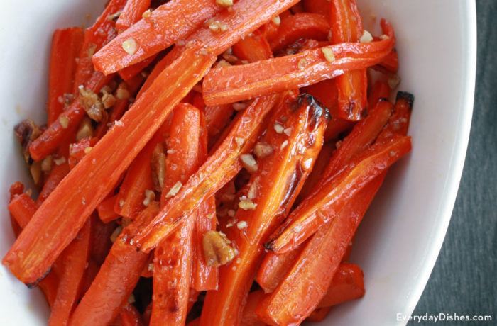 Roasted carrots with maple syrup — a sweet side dish.