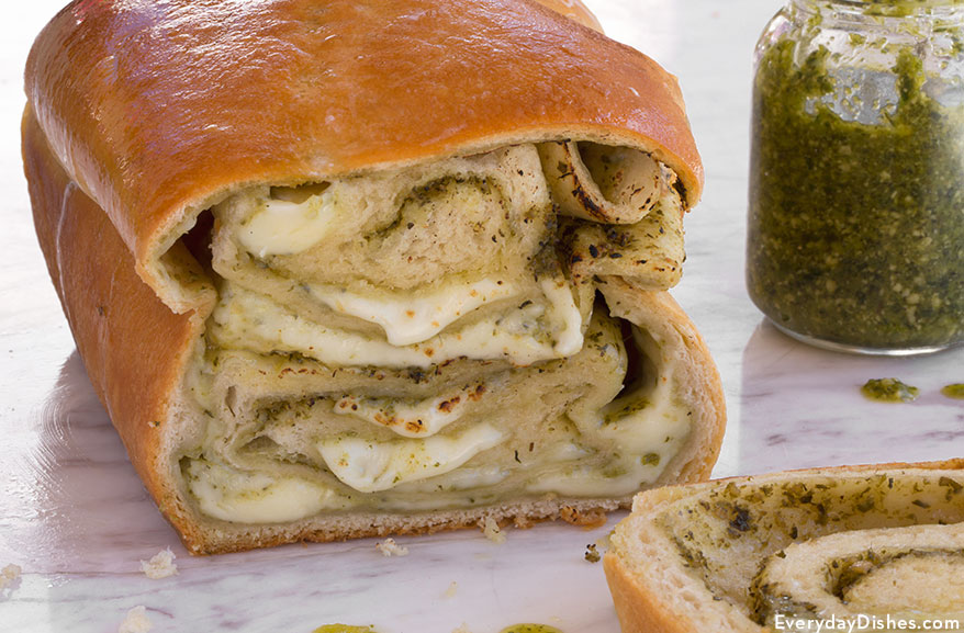 Cheesy Pesto Bread Recipe That Is Ooey Gooey and Homemade