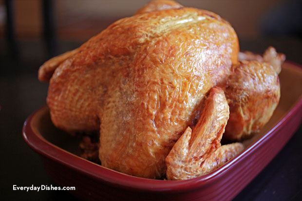 A moist, deep fried turkey that's ready to enjoy on Thanksgiving.