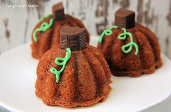 Deliciously moist mini pumpkin Bundt cakes
