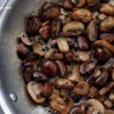 A skillet of easy sautéed mushrooms, ready to enjoy.