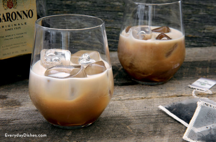 Two glasses of a delicious chai tea cocktail.