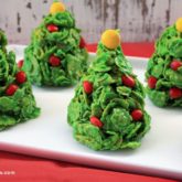 Festive cornflake Christmas tree cookies