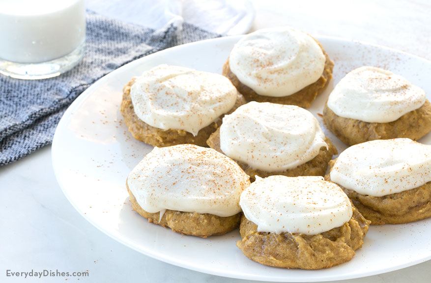 Holiday cookie recipes - Cream cheese iced pumpkin cookies