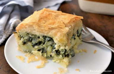 Potato spinach pie