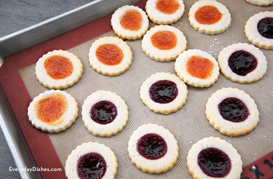 Cream cheese thumbprint cookies with jam