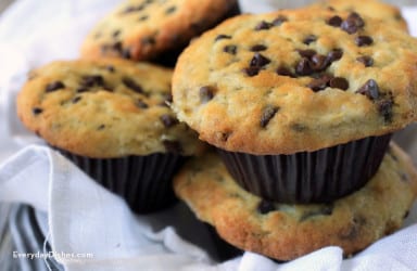 Banana chocolate chip muffins