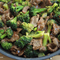 A healthy and savory Chinese beef broccoli stir-fry for dinner.