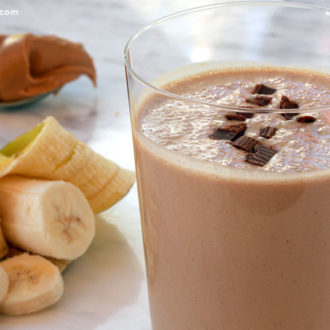 Chocolate peanut butter hangover smoothie recipe video