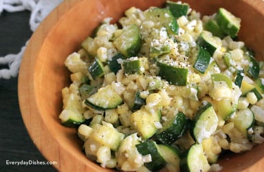 Creamy corn zucchini