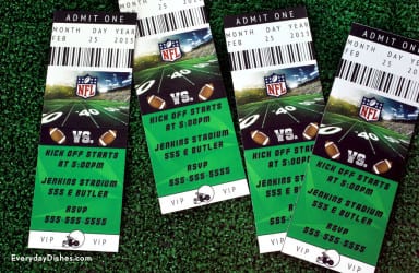 Football ticket invitations