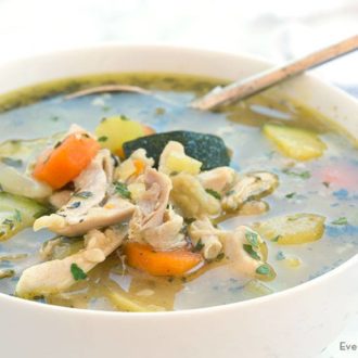 A bowl of healthy chicken stew
