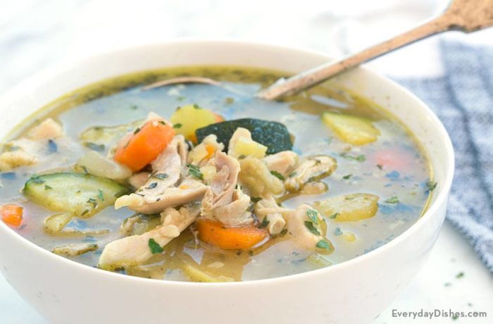 A bowl of healthy chicken stew