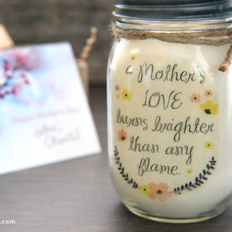 A homemade candle for Mother's Day