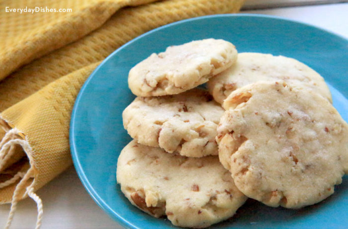 A plate of delicious homemade pecan sandies — a great dessert or snack!