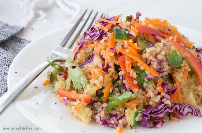 A plate with light quinoa salad.