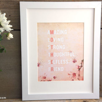 A printable Mother's Day message gift.