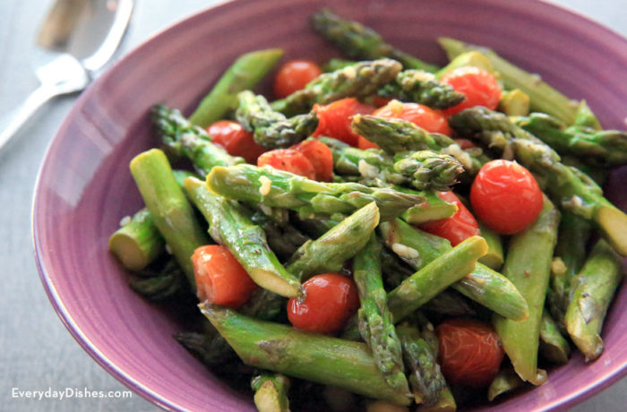 Roasted asparagus and tomatoes