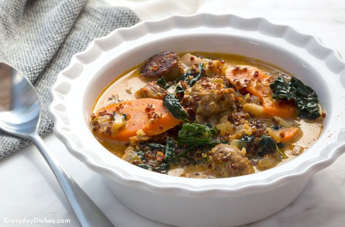 Sausage kale quinoa soup recipe