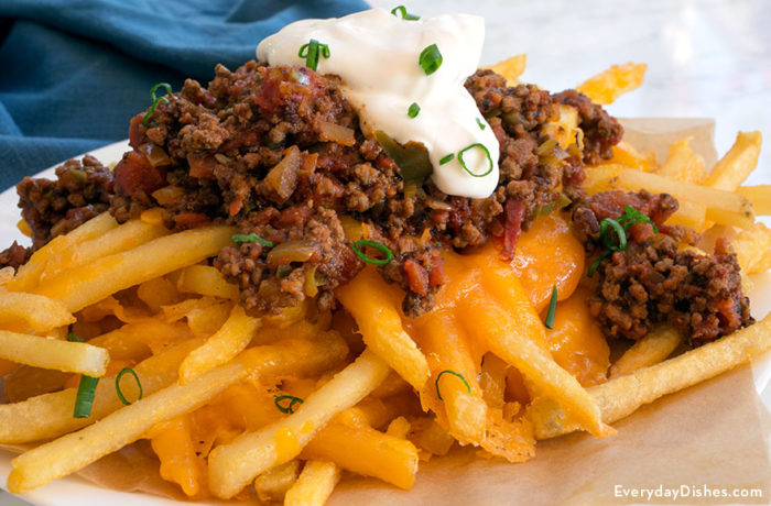 Baked chili cheese fries recipe