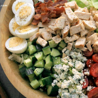 A delicious chopped Cobb salad for lunch or dinner.