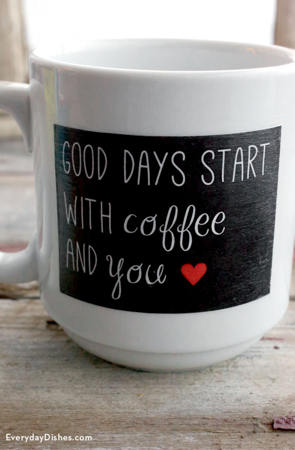 DIY coffee mug label printable
