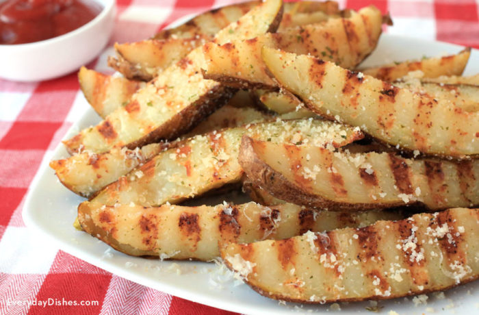 Grilled parmesan grilled steak fries, the perfect side dish for any meal!