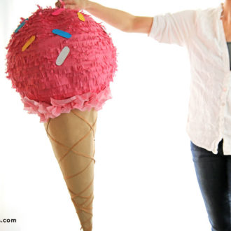 A DIY ice cream cone pinata
