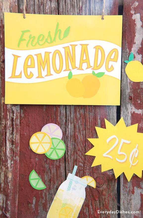 Printable Lemonade Stand Signs Craft