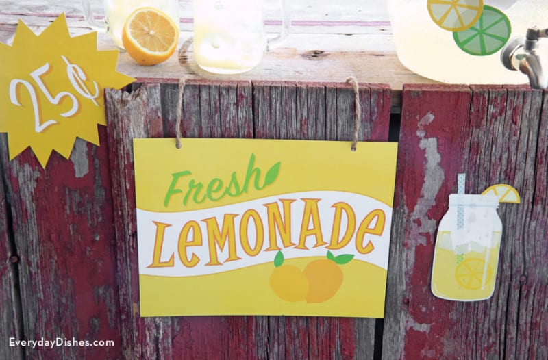 Printable Lemonade Stand Signs Craft